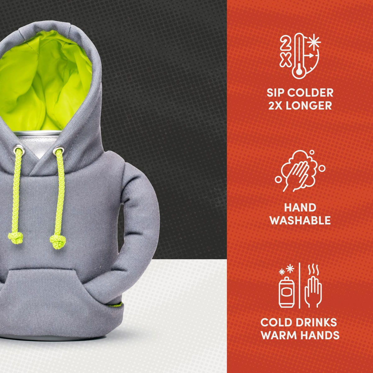 Puffin Drinkware Can Insulator-The Hoodie, Apricot/Beige 8 Puffin Drinkware Can Insulator-The Hoodie, Apricot/Beige