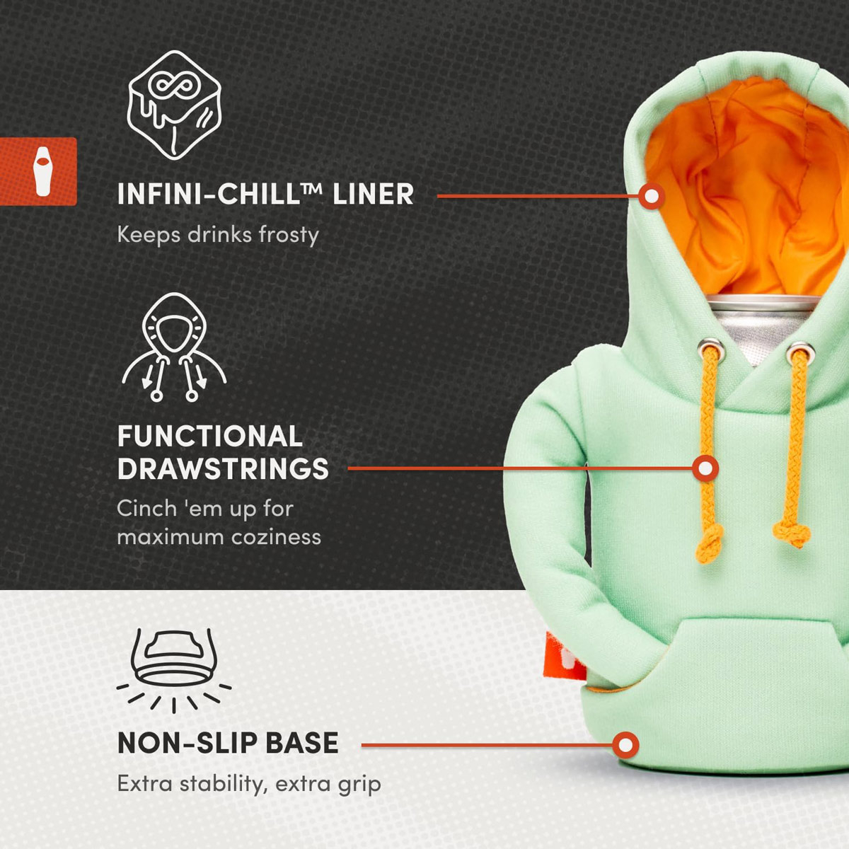 Puffin Drinkware Can Insulator-The Hoodie, Apricot/Beige 9 Puffin Drinkware Can Insulator-The Hoodie, Apricot/Beige