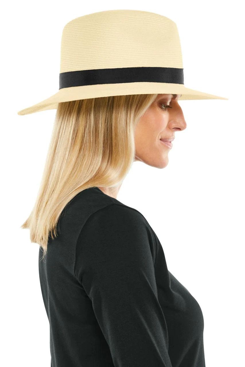 Coolibar Unisex Peyton Lightweight Fedora UPF 50+, Ivory/Black 3 Coolibar Unisex Peyton Lightweight Fedora UPF 50+, Ivory/Black