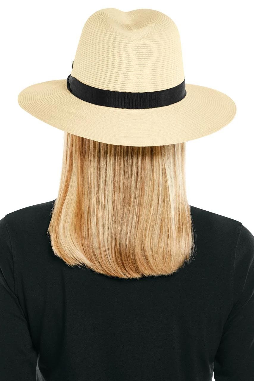 Coolibar Unisex Peyton Lightweight Fedora UPF 50+, Ivory/Black 5 Coolibar Unisex Peyton Lightweight Fedora UPF 50+, Ivory/Black