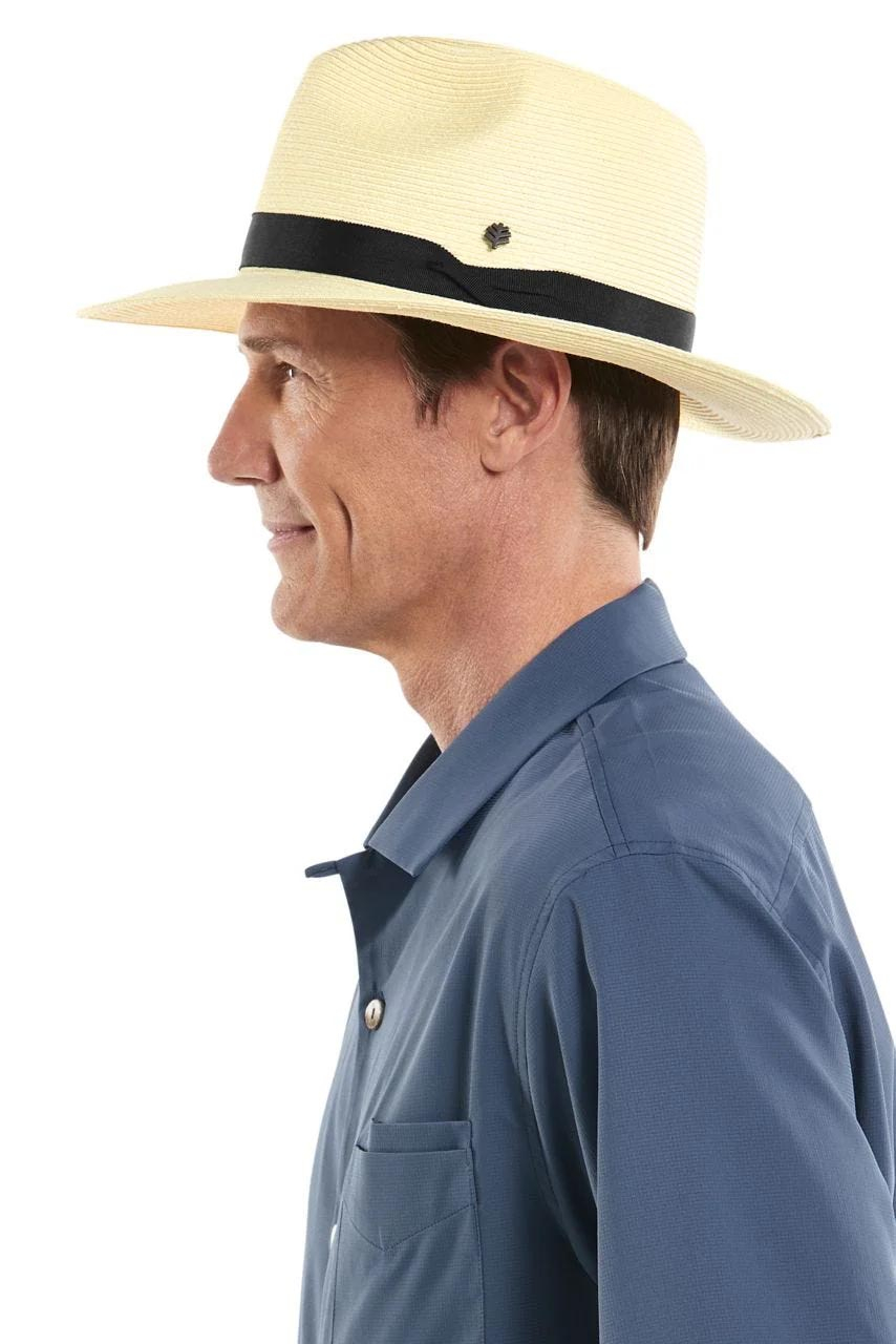 Coolibar Unisex Peyton Lightweight Fedora UPF 50+, Ivory/Black 6 Coolibar Unisex Peyton Lightweight Fedora UPF 50+, Ivory/Black