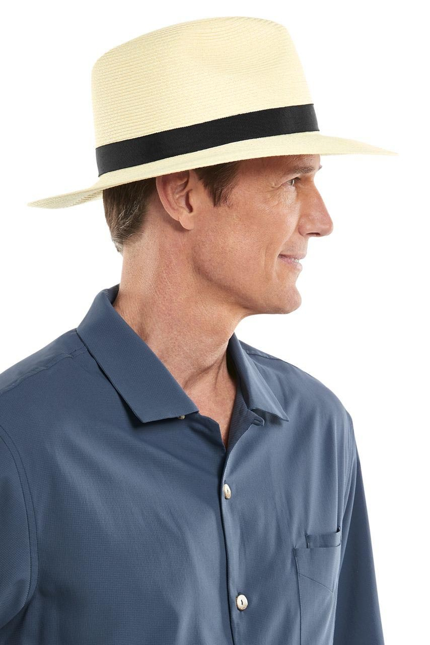 Coolibar Unisex Peyton Lightweight Fedora UPF 50+, Ivory/Black 7 Coolibar Unisex Peyton Lightweight Fedora UPF 50+, Ivory/Black