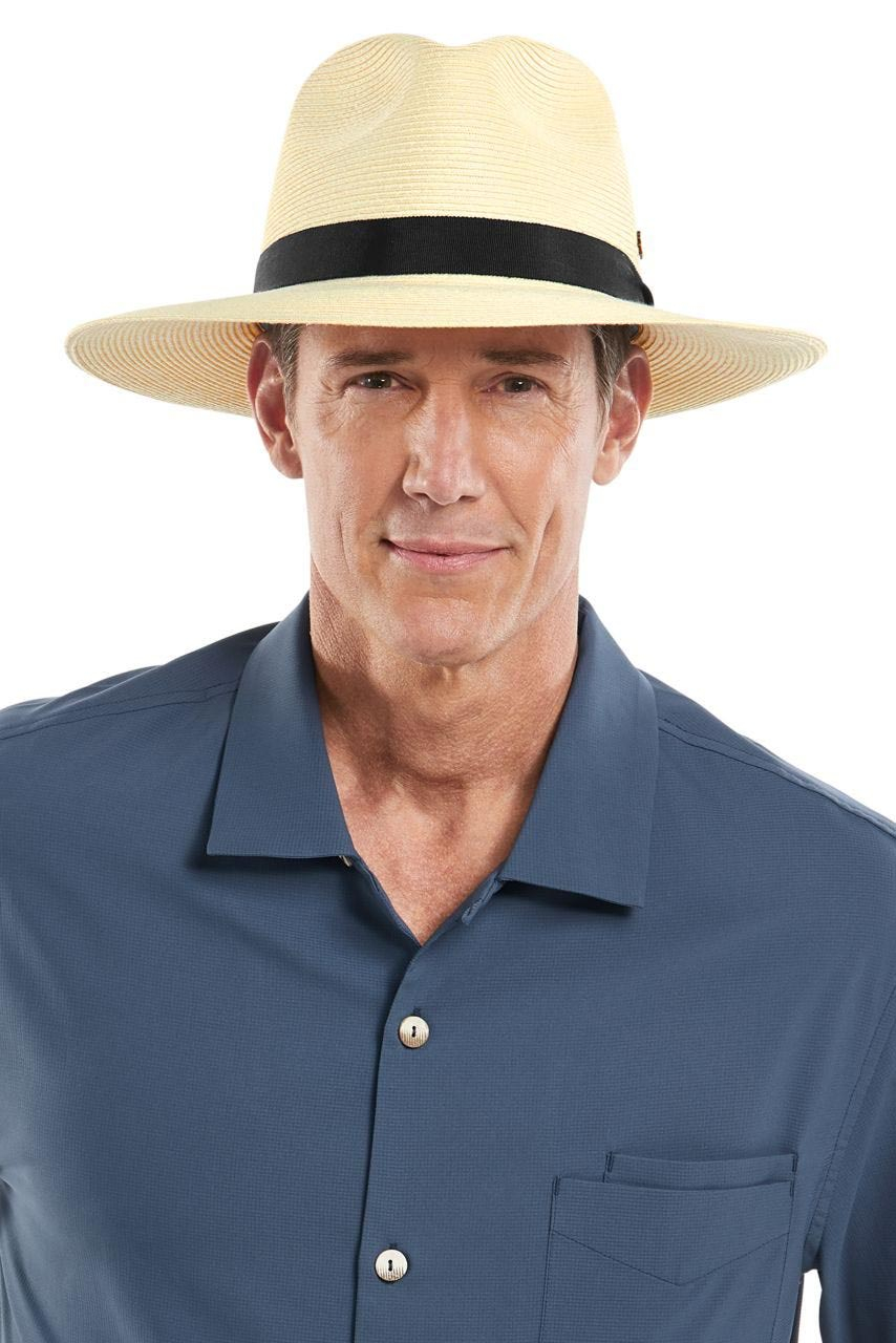 Coolibar Unisex Peyton Lightweight Fedora UPF 50+, Ivory/Black 8 Coolibar Unisex Peyton Lightweight Fedora UPF 50+, Ivory/Black
