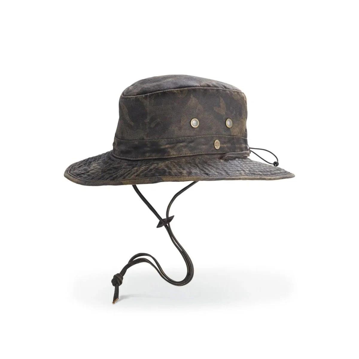 Coolibar Men's Outback Camo Boonie Hat UPF 50+, Forest Green Camo