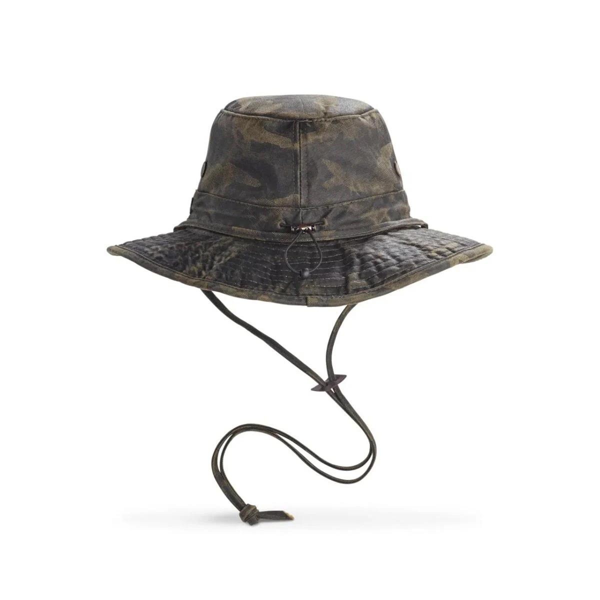Coolibar Men's Outback Camo Boonie Hat UPF 50+, Forest Green Camo