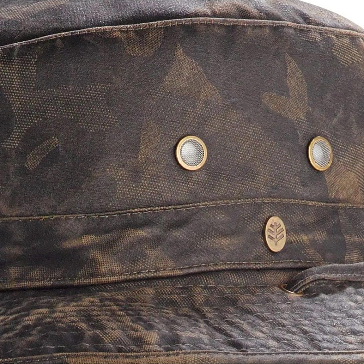 Coolibar Men's Outback Camo Boonie Hat UPF 50+, Forest Green Camo