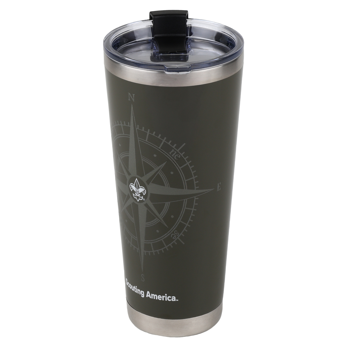 Scouts BSA Fleur De Lis 32 oz Compass Tumbler,    Green