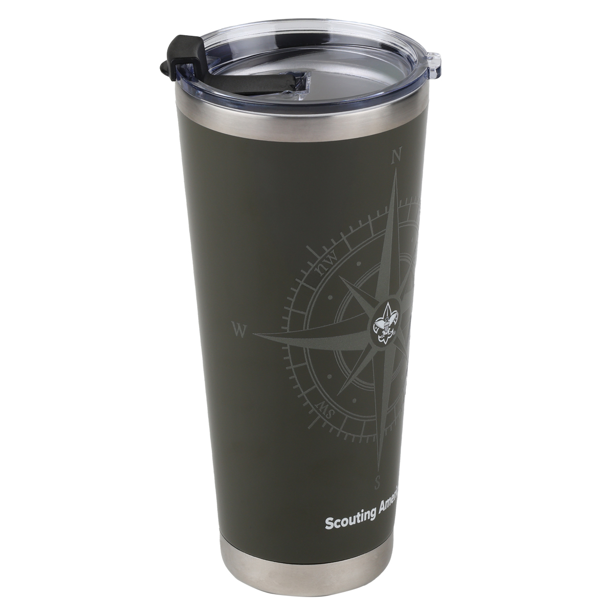 Scouts BSA Fleur De Lis 32 oz Compass Tumbler,    Green