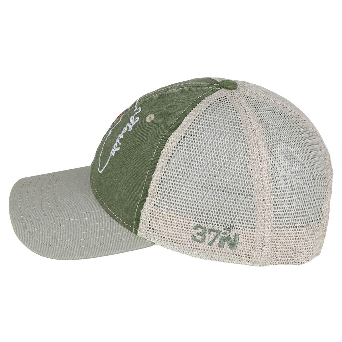 The Heart of Florida Mesh Cap, Olive/Stone