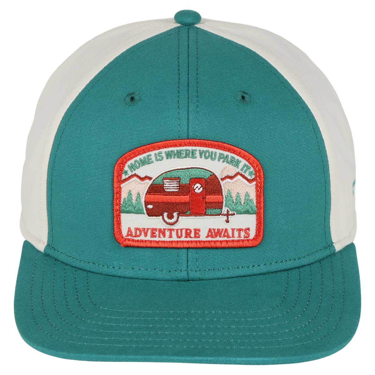 Home Is Where You Park It Cap, Emerald/Off White