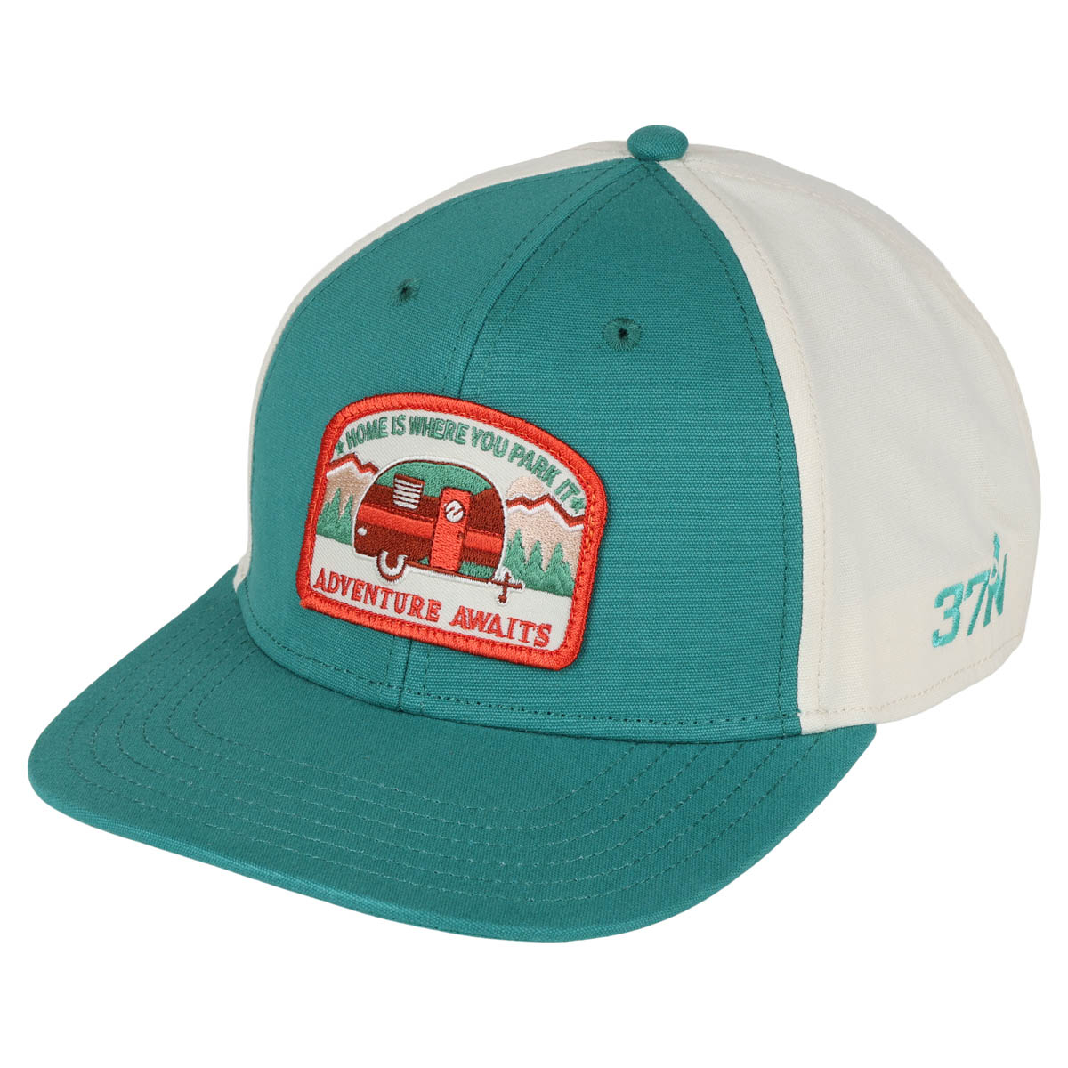 Home Is Where You Park It Cap, Emerald/Off White