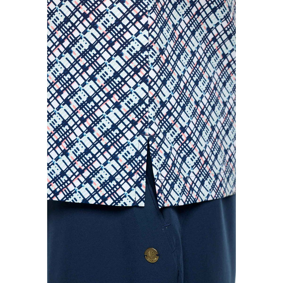 Coolibar Safari Camp Shirt UPF 50+, Men's S-2XL - Carmine Red, Navy Gulf Stream Stripe