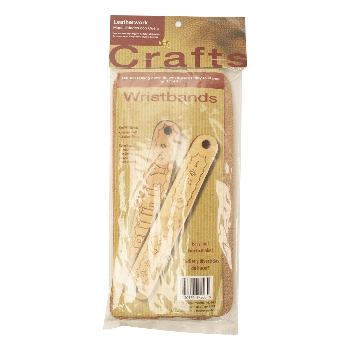 Wristbands with Snaps Leather Craft Kit, 8pk