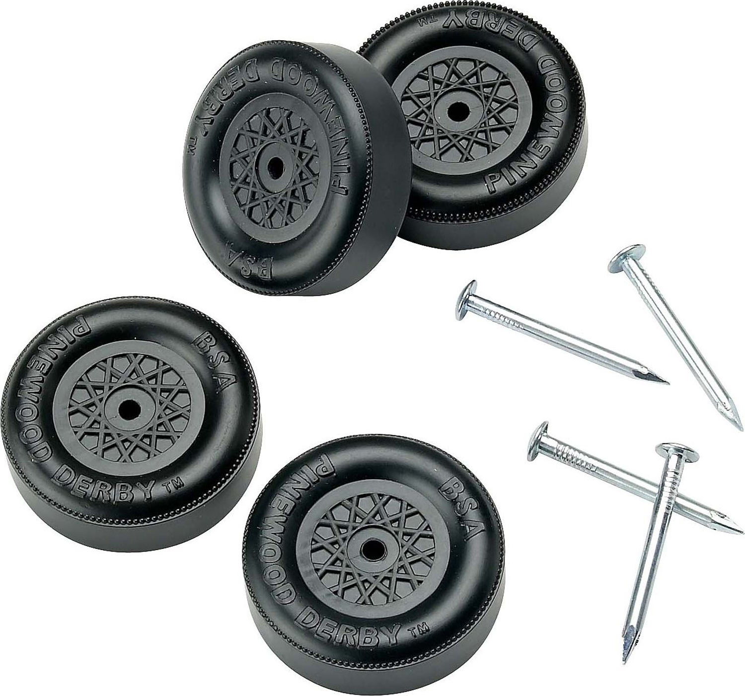 Pinewood Derby Black Wheels and Axles