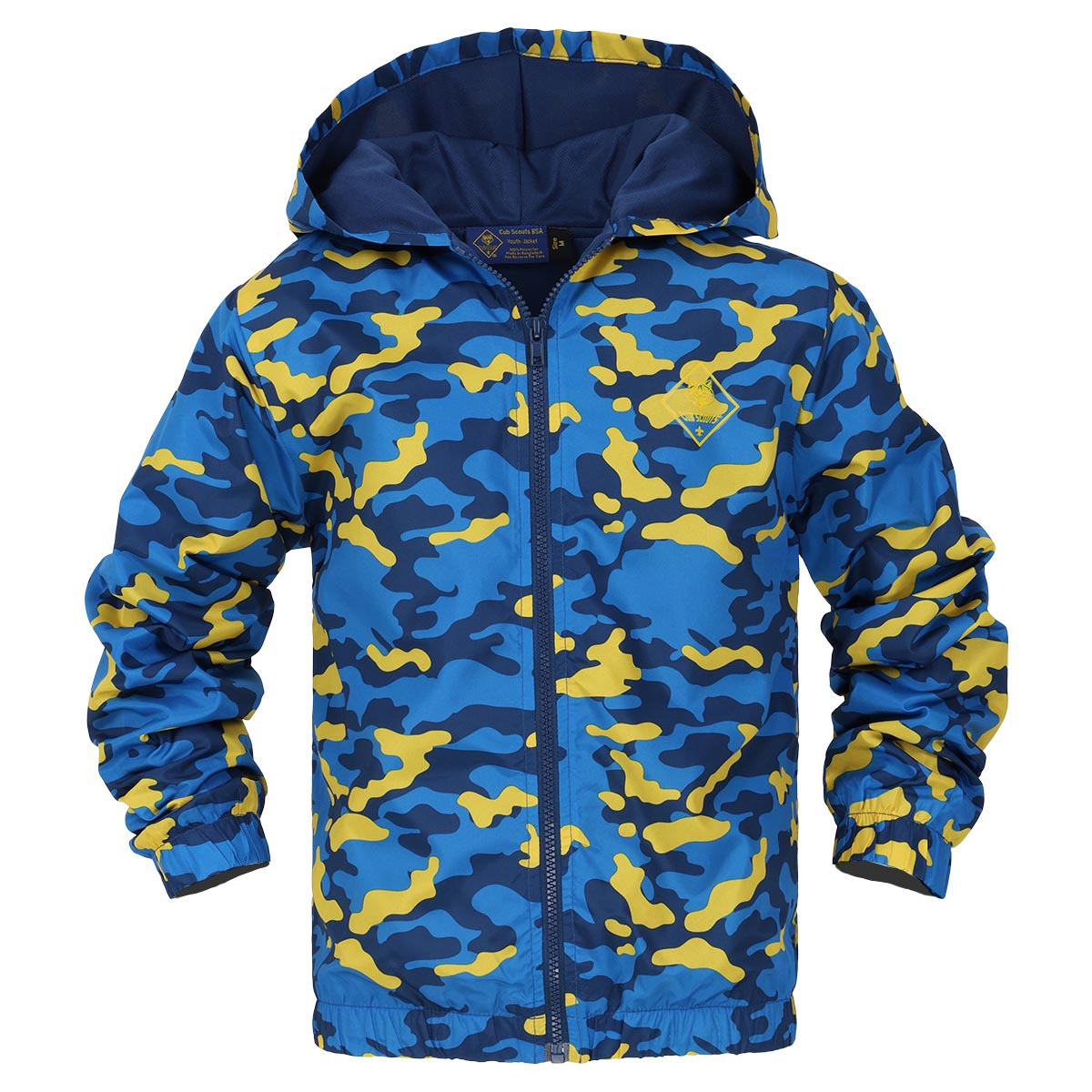 Cub Scout Windbreaker, Blue & Gold Camo - Youth S-XL