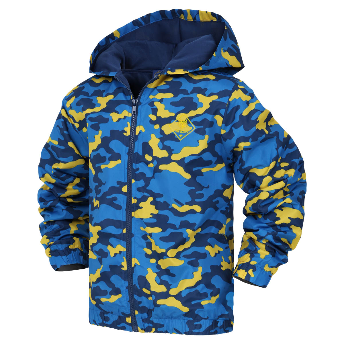 Cub Scout Windbreaker, Blue & Gold Camo - Youth S-XL