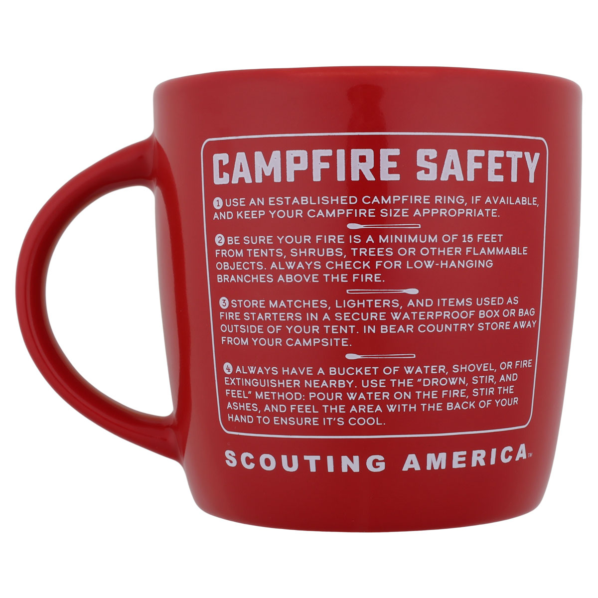 Scouts BSA Campfire Safety Stoneware Mug 18 oz,   Red