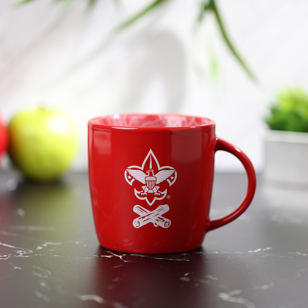 Scouts BSA Campfire Safety Stoneware Mug 18 oz,   Red