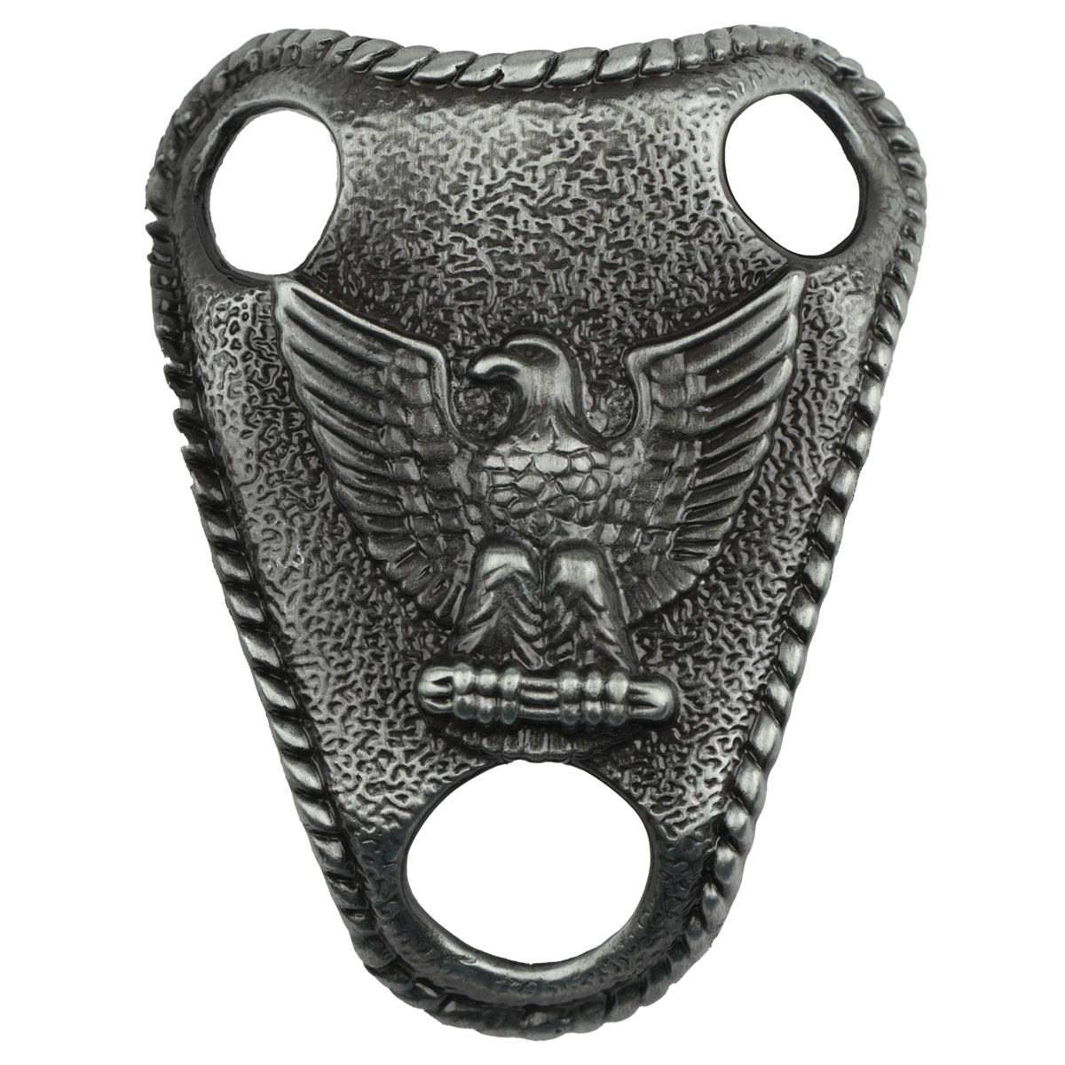 Silver Neckerchief Slide with Eagle Design (3-HoleMetal)