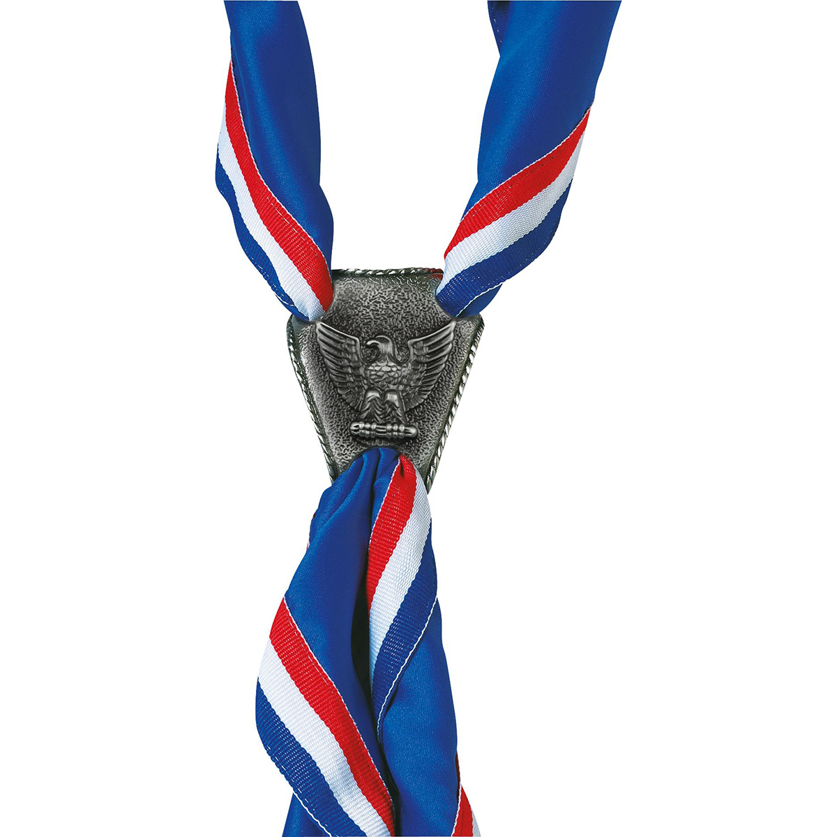 Silver Neckerchief Slide with Eagle Design (3-HoleMetal)