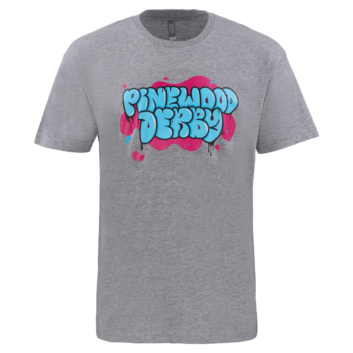 Pinewood Derby Bubble Tee, Heather Gray-S-2XL