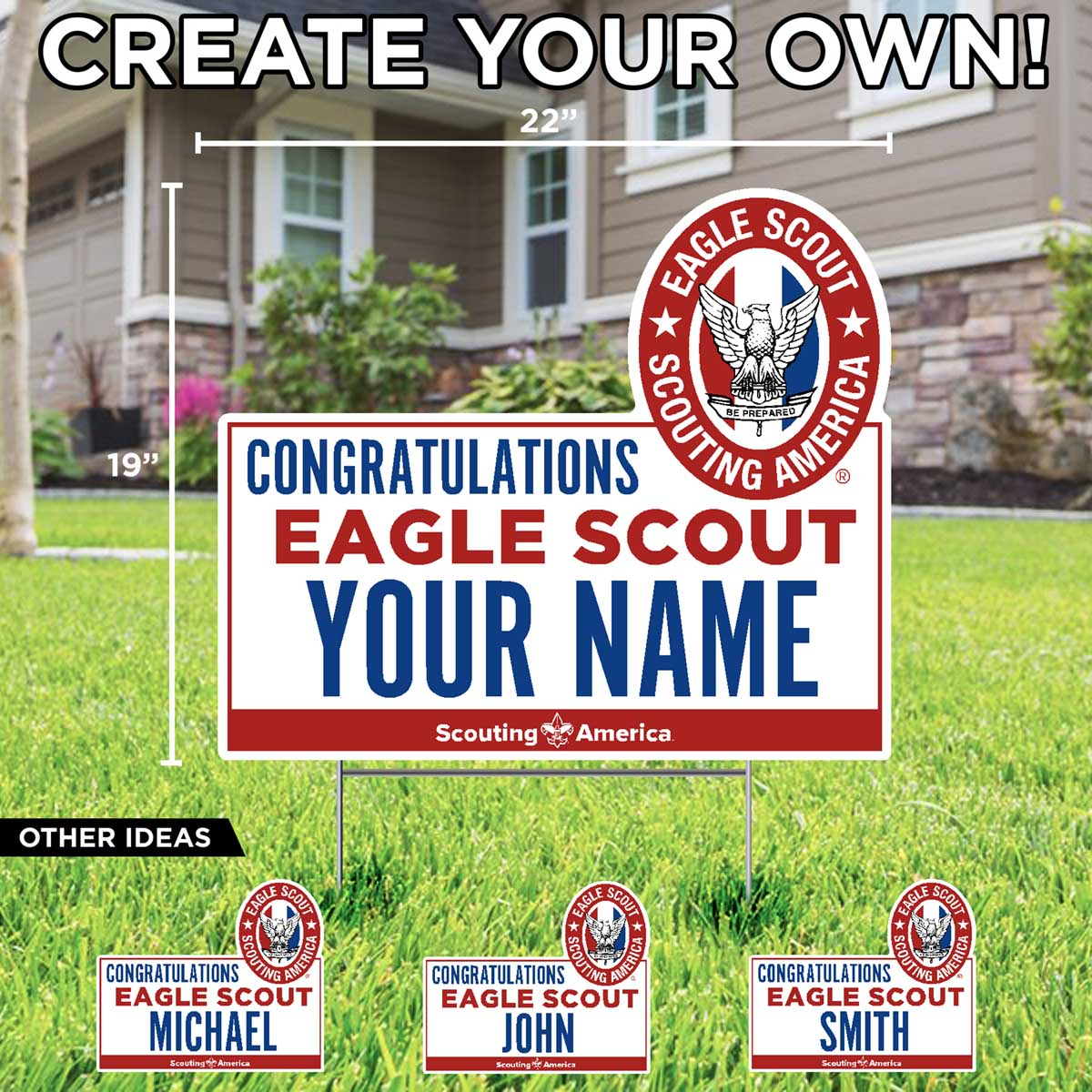 Eagle Scout Customized Congratulations Yard Sign