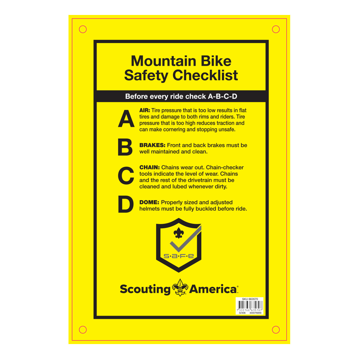 Scouts BSA Mountain Bike Check List Poster 2025