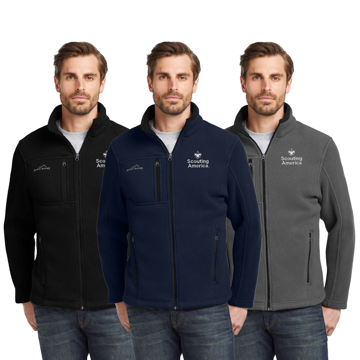 Scouting America Eddie Bauer Full Zip Fleece Jacket - Men's S-4XL