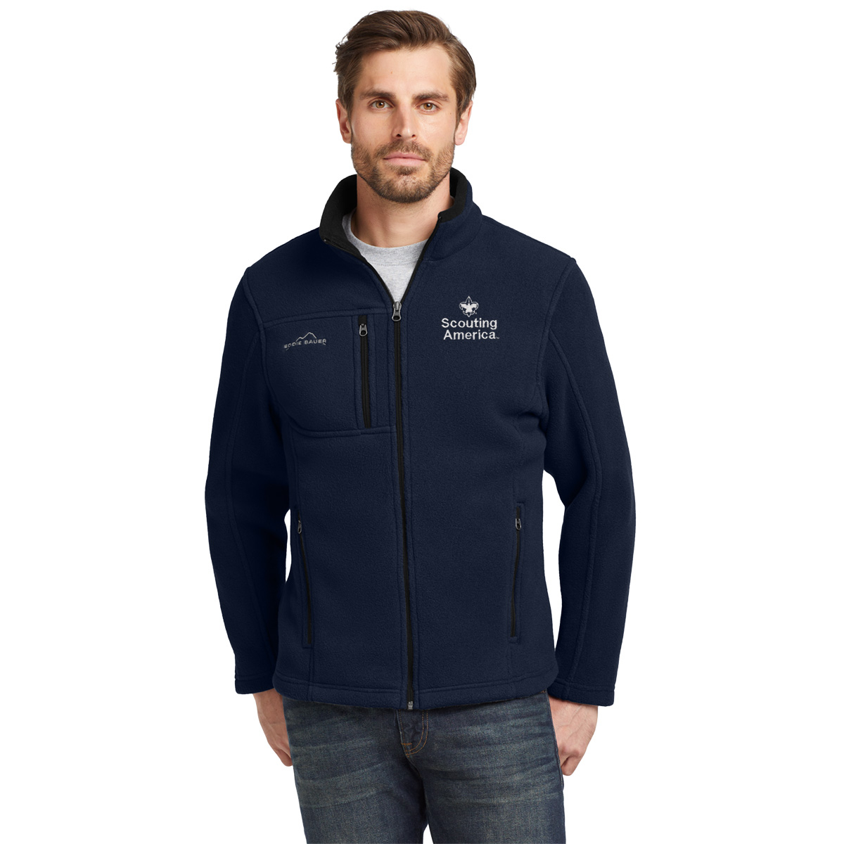 Scouting America Eddie Bauer Full Zip Fleece Jacket - Men's S-4XL 3 Scouting America Eddie Bauer Full Zip Fleece Jacket - Men's S-4XL