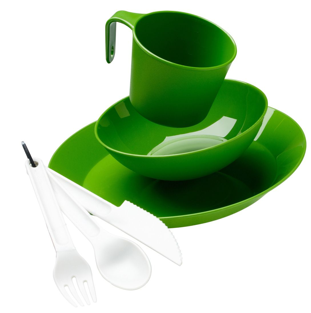 GSI Seven Piece Cascadian Dinnerware Set, Green