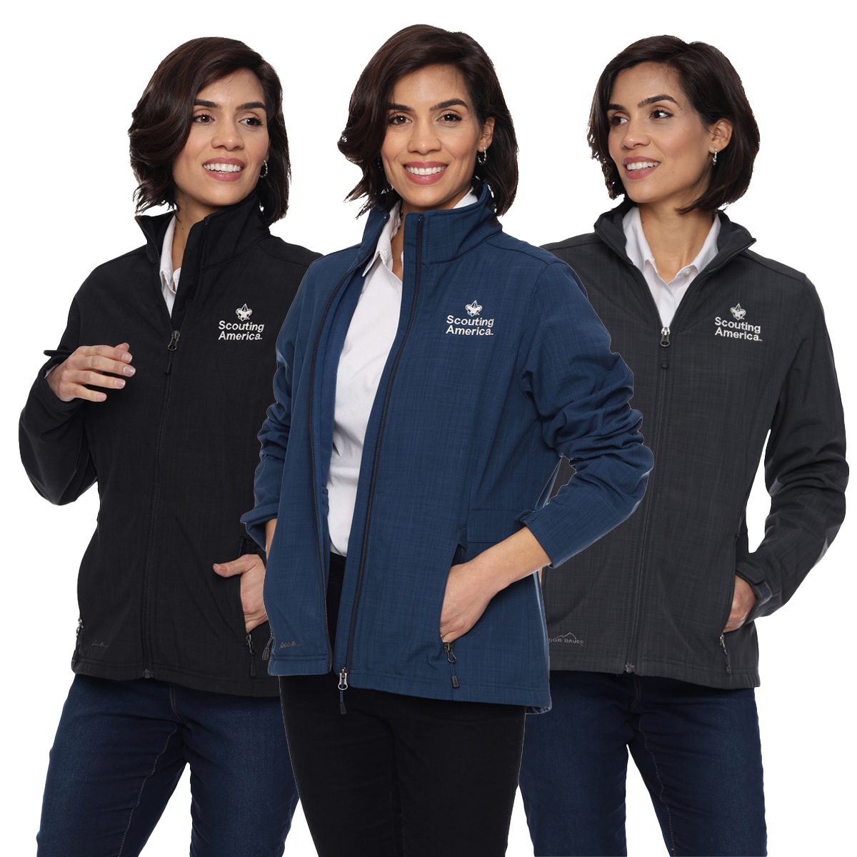 Scouting America Eddie Bauer Crosshatch Soft Shell Jacket, Women's S-4XL