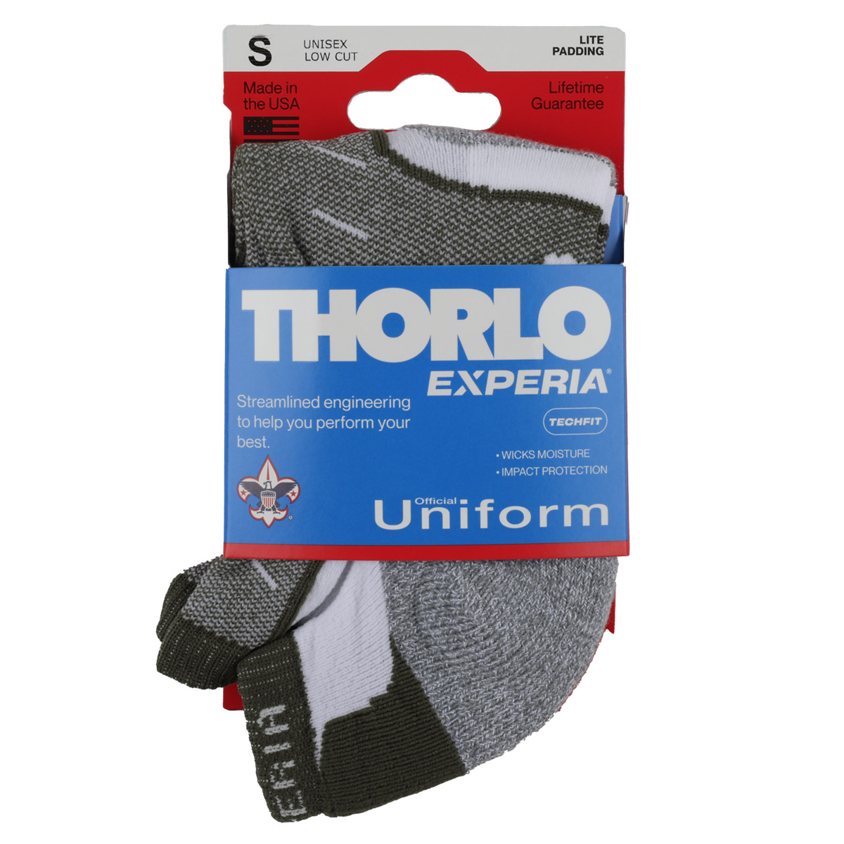 Scouts BSA Thorlo Experia TECHFIT Light Cushion Low-Cut Socks - Sizes S-XL