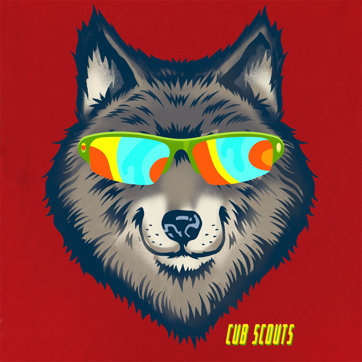 Cub Scouts Wolf Rank Retro Tee, Adults S-2XL