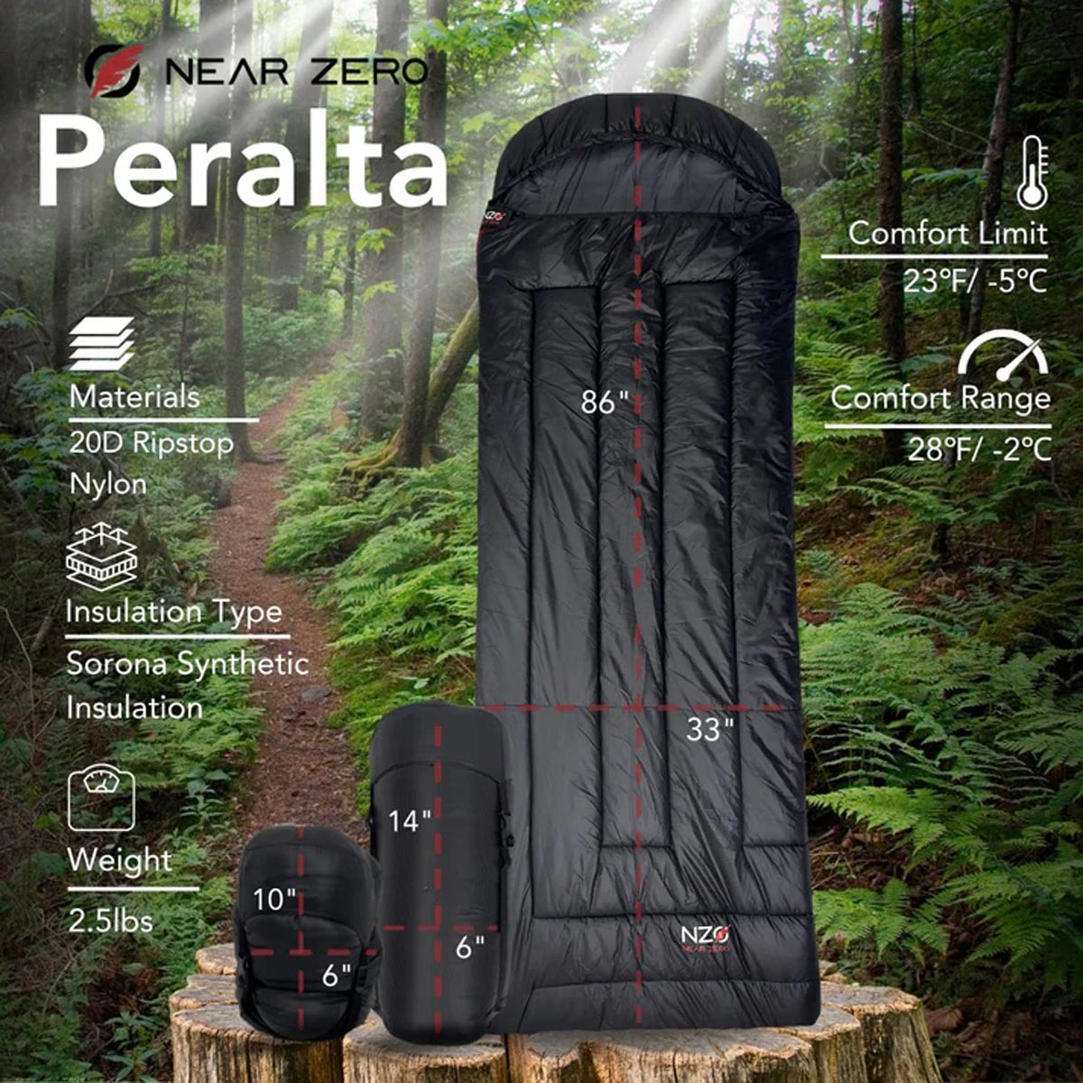 Near Zero Peralta 25°F Synthetic Sleeping Bag