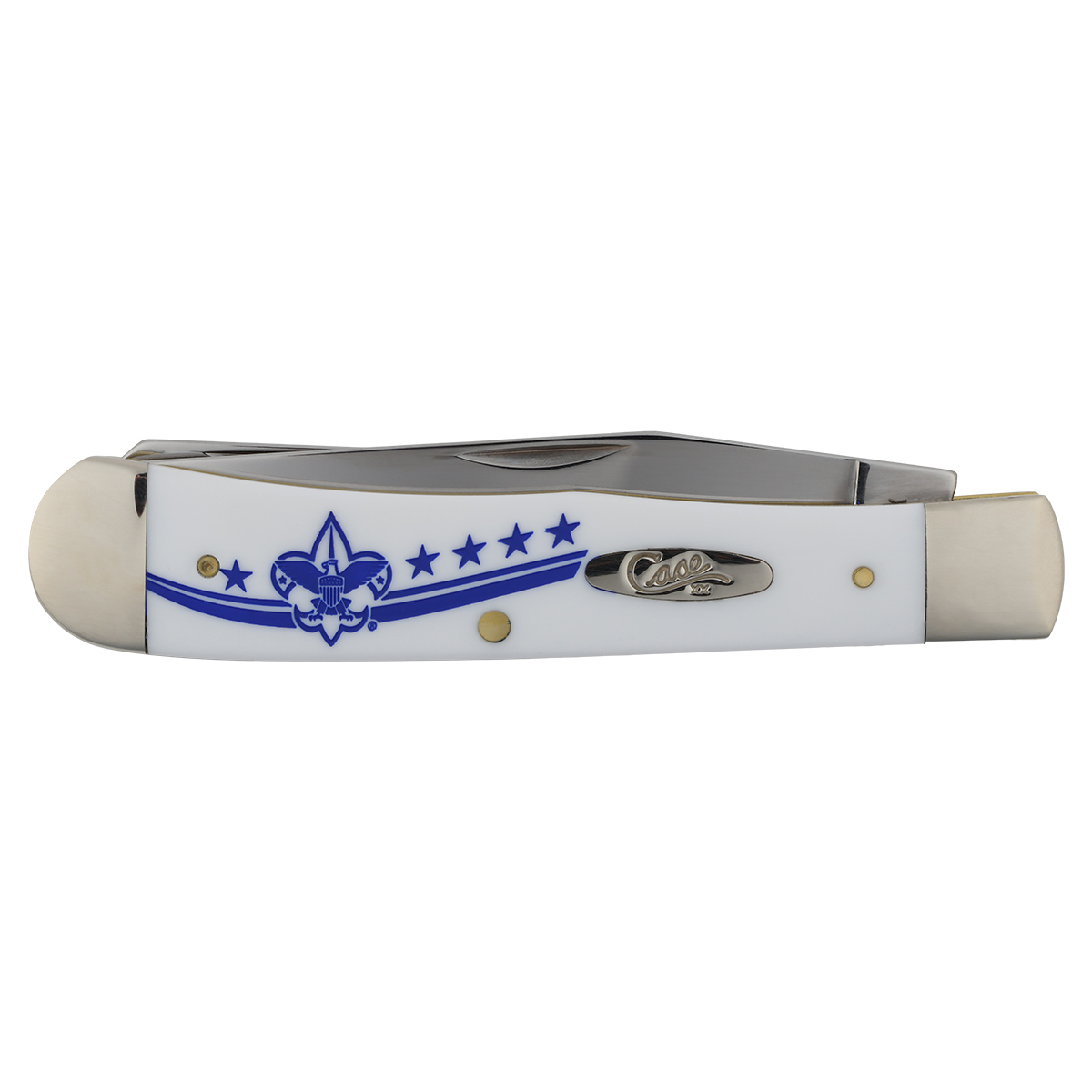 Scouting America Case Trapper Pocket Knife, 3.25''Blade-White Handle