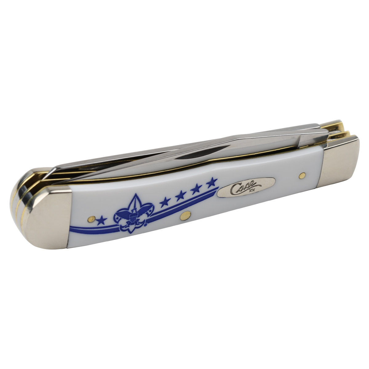 Scouting America Case Trapper Pocket Knife, 3.25''Blade-White Handle