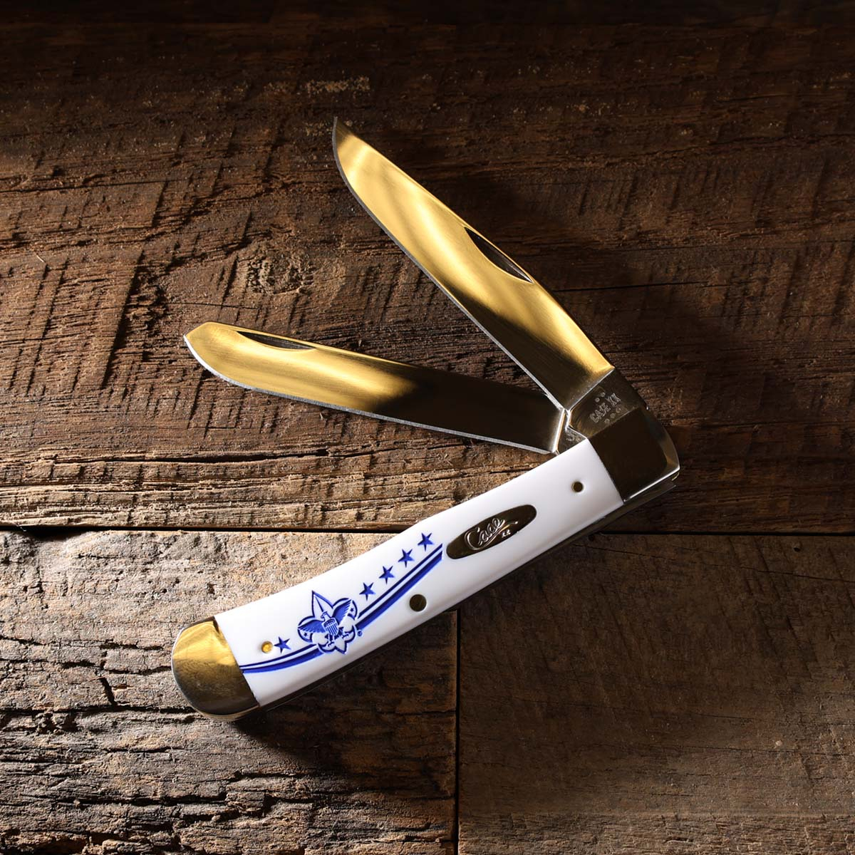 Scouting America Case Trapper Pocket Knife, 3.25''Blade-White Handle