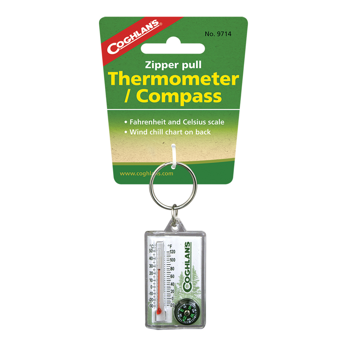 Coghlan's Zipper Pull Thermometer/Compass