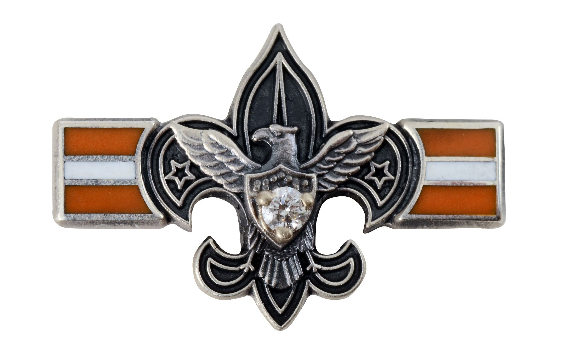 Silver Antelope Pin with Diamond