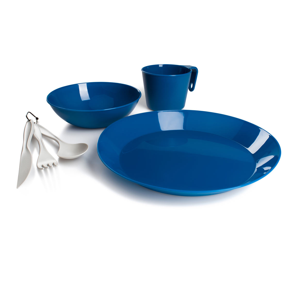 GSI Seven Piece Cascadian Dinnerware Set, Blue