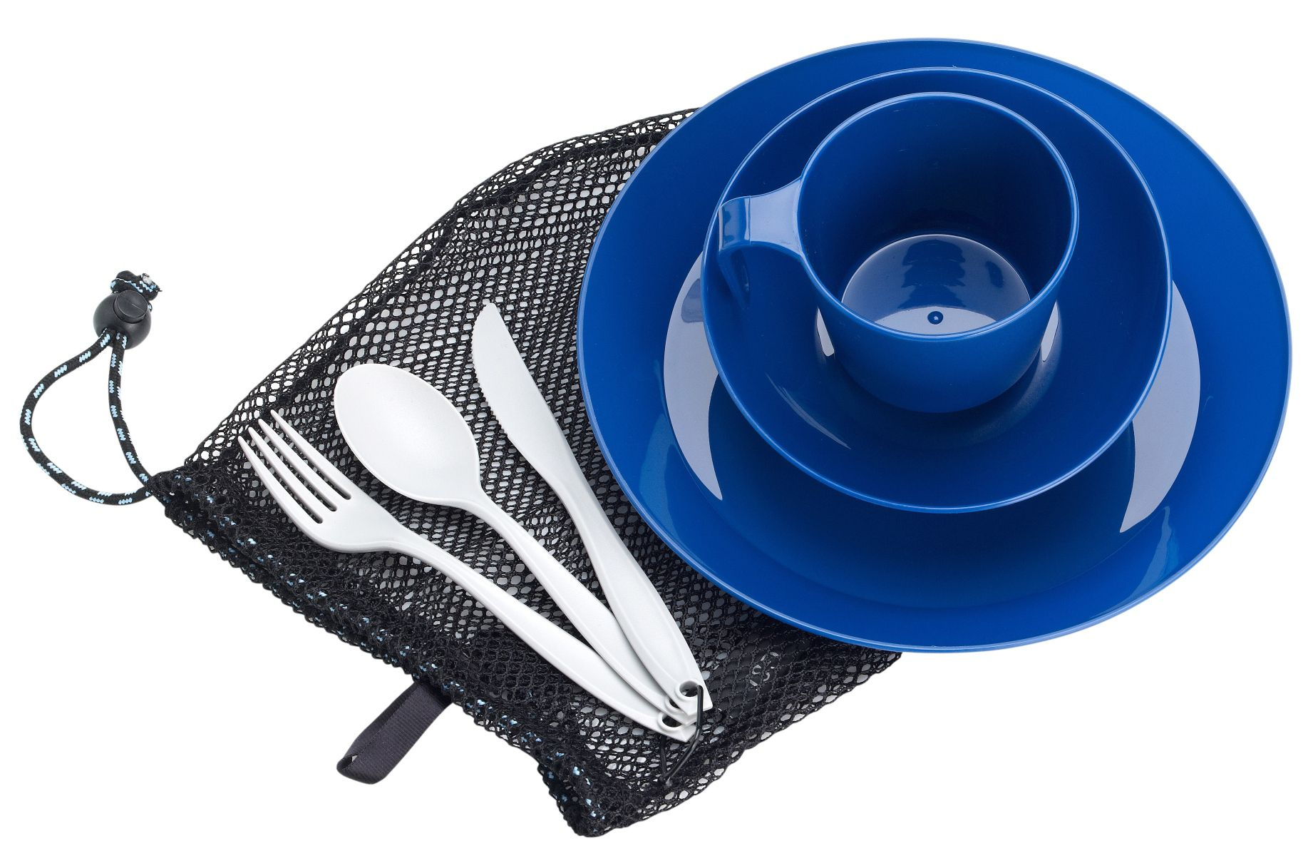 GSI Seven Piece Cascadian Dinnerware Set, Blue