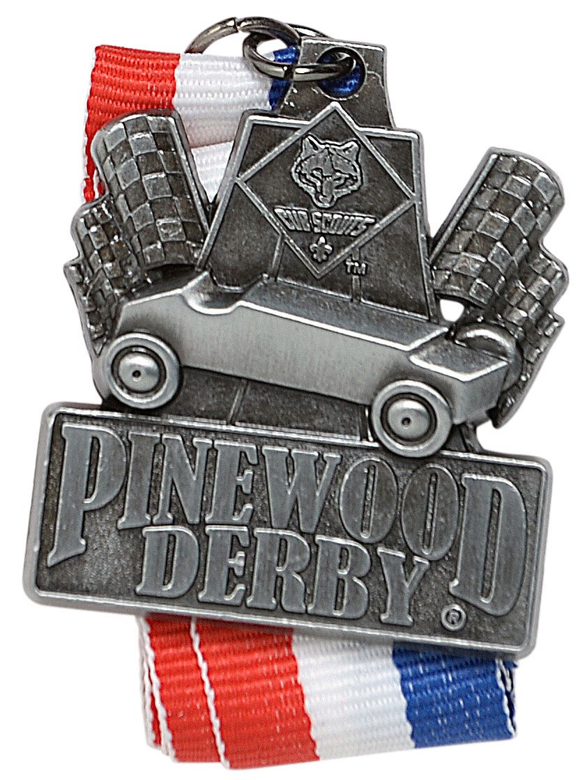 Pinewood Derby Neck Medal, Silver