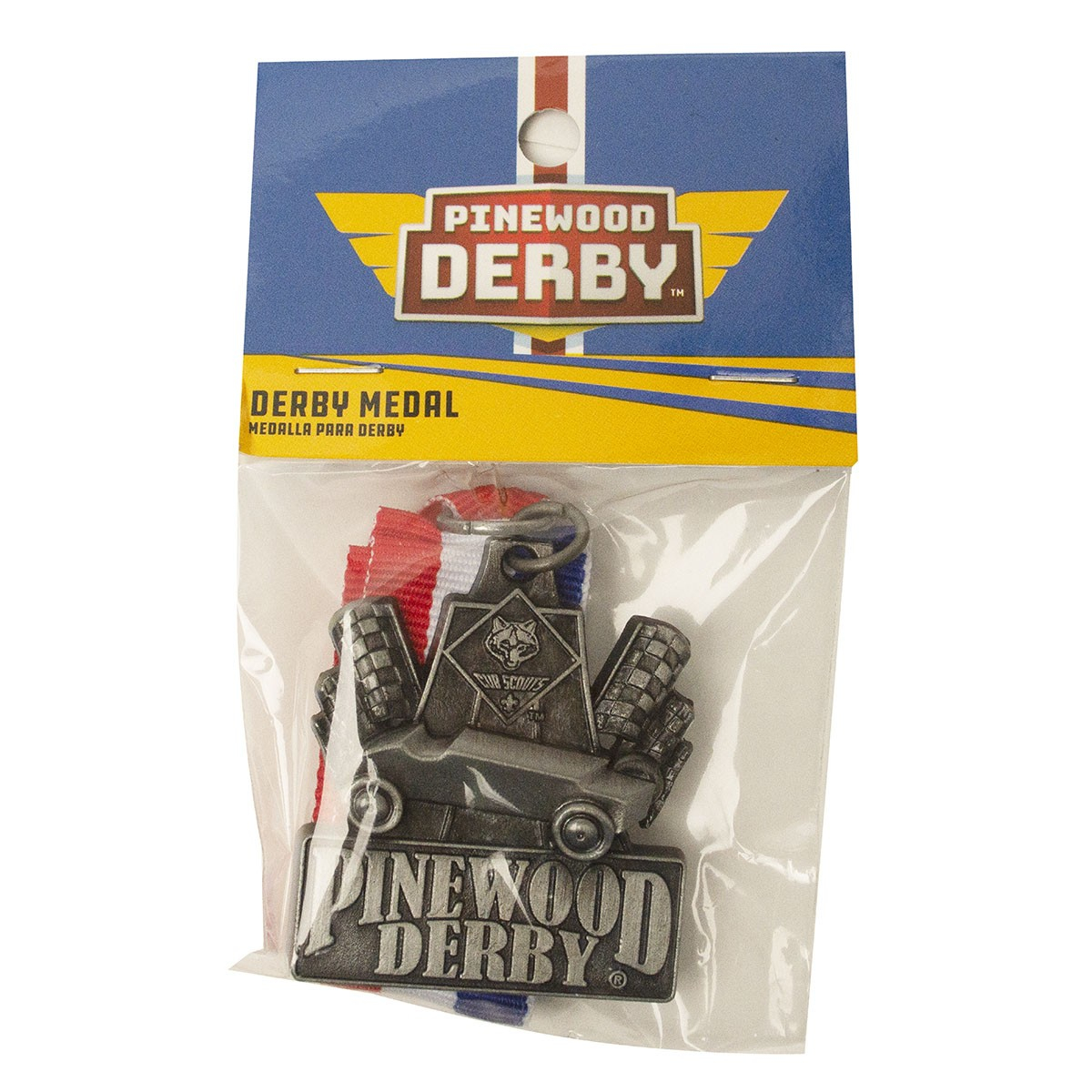 Pinewood Derby Neck Medal, Silver