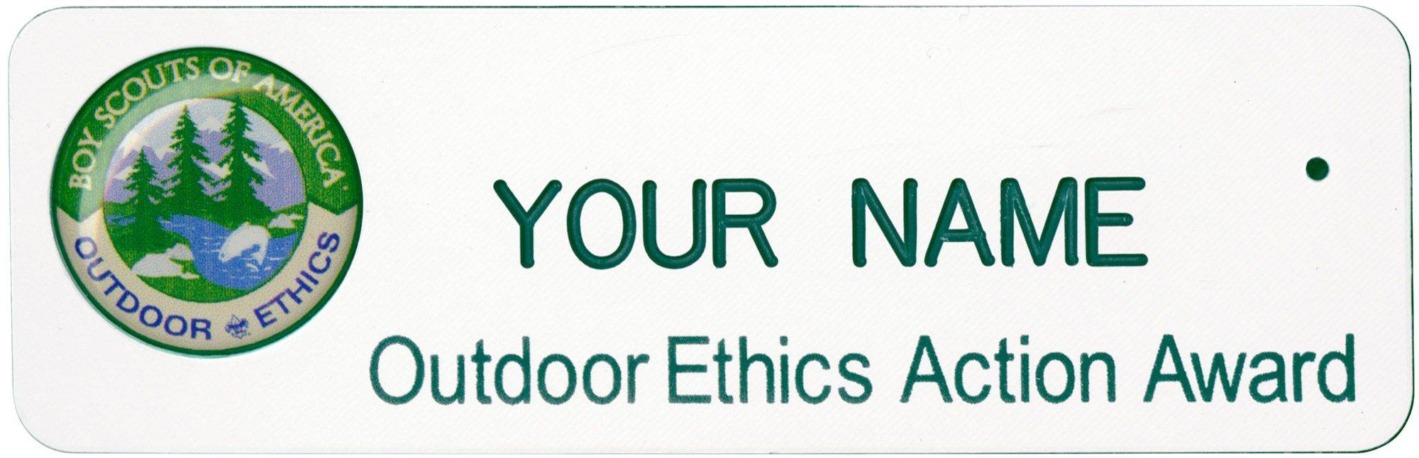 Outdoor Ethics Action Award Nameplate