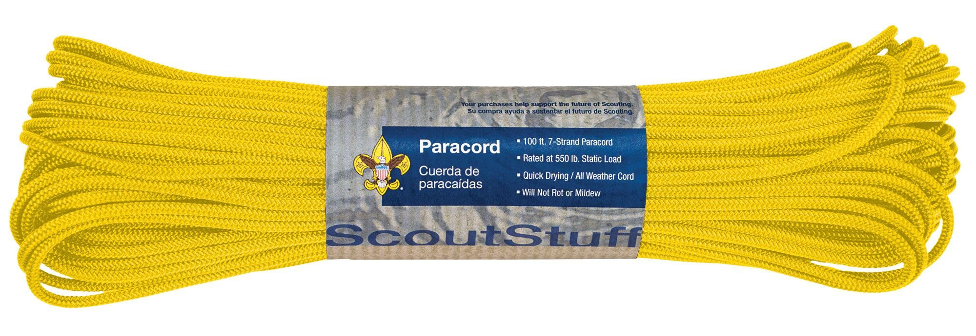 Paracord, Yellow - 100 ft