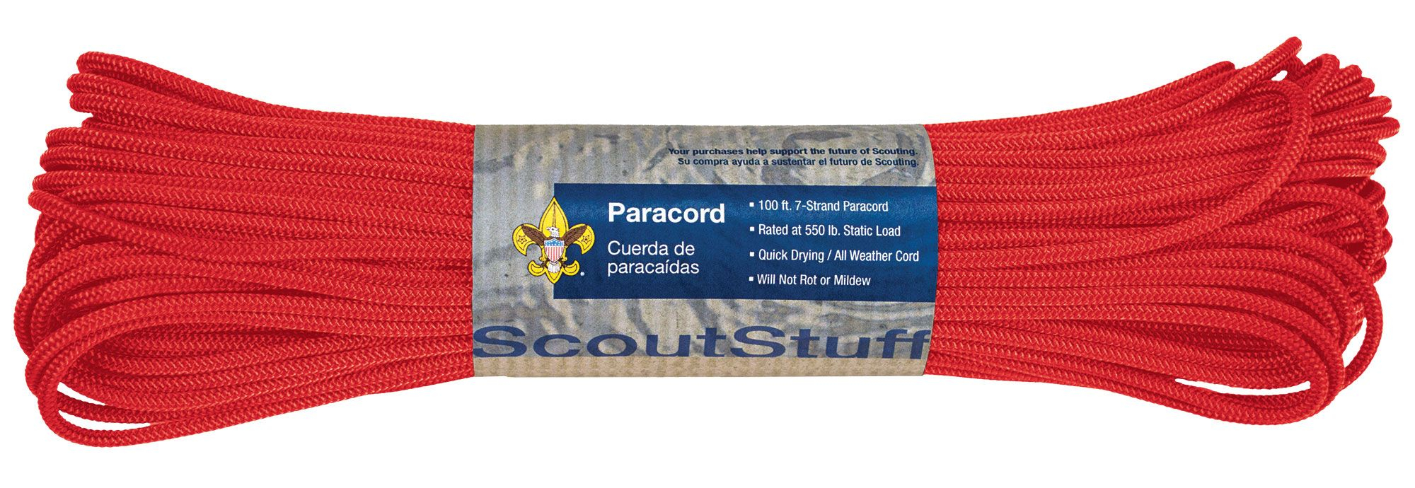 Paracord, Red - 100 ft 1 Paracord, Red - 100 ft