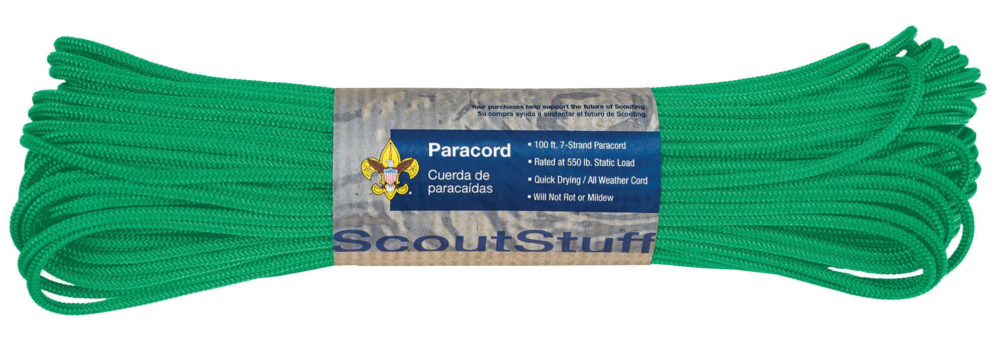 Paracord, Green - 100 ft