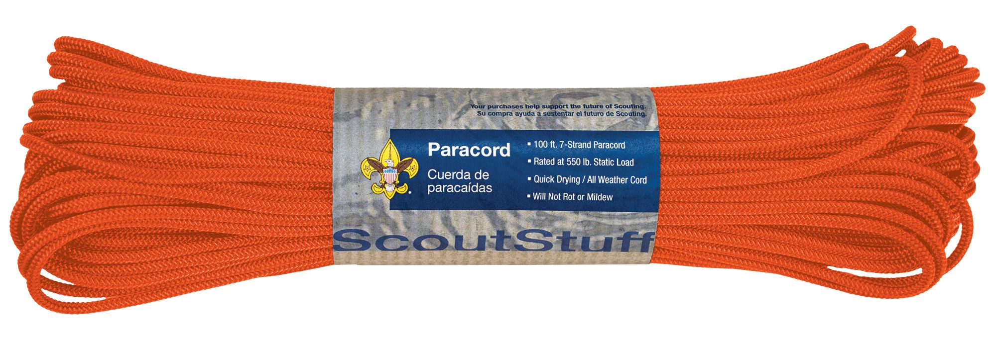 Paracord, Orange - 100 ft