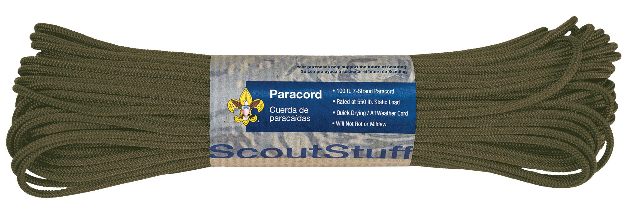 Paracord, Olive - 100 ft 1 Paracord, Olive - 100 ft