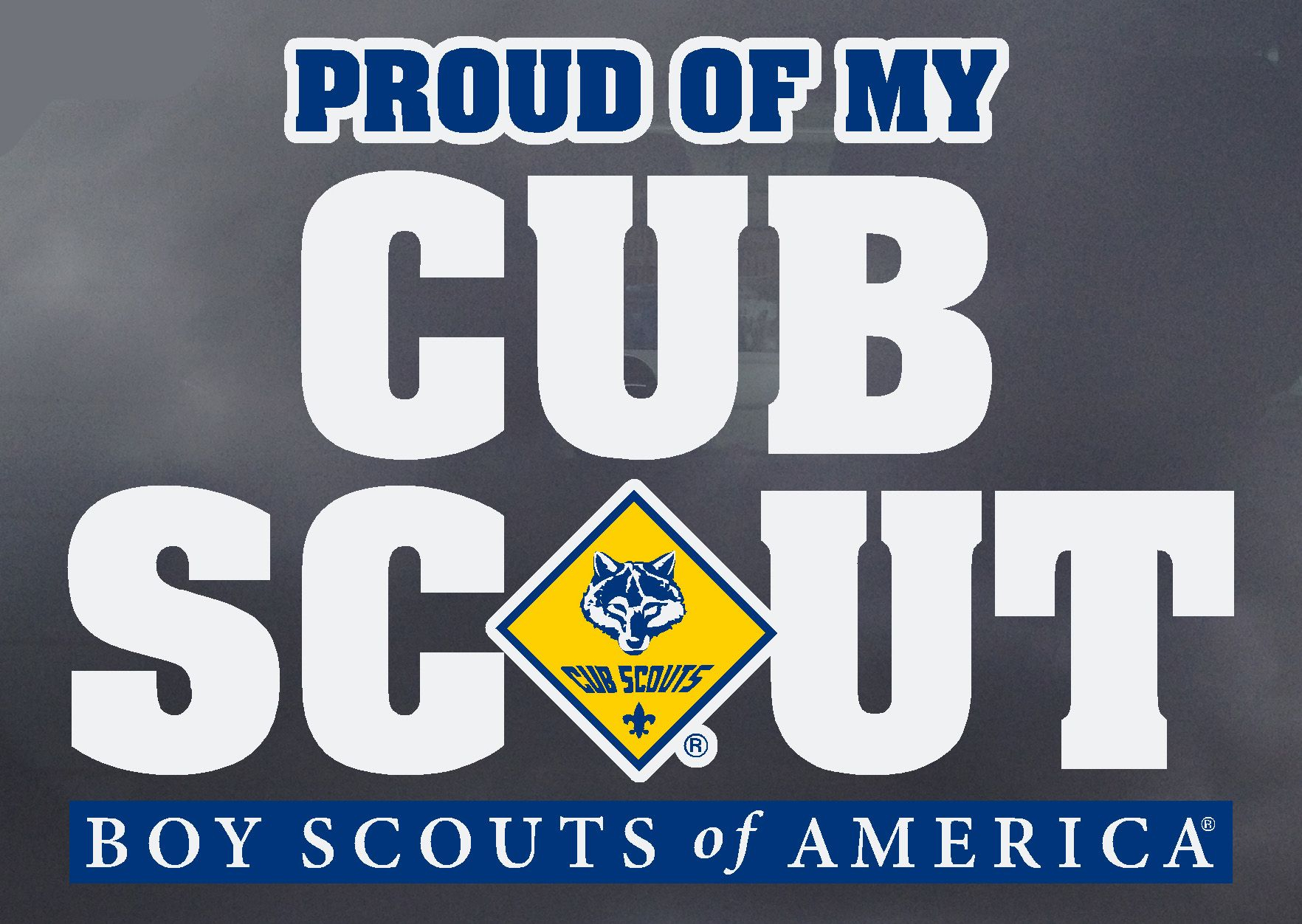 Cub Scout "Proud of My Cub Scout" Window Decal